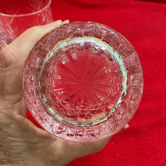 Lowball Whiskey glasses set if 5 beautiful pattern clear - Picture 3 of 5